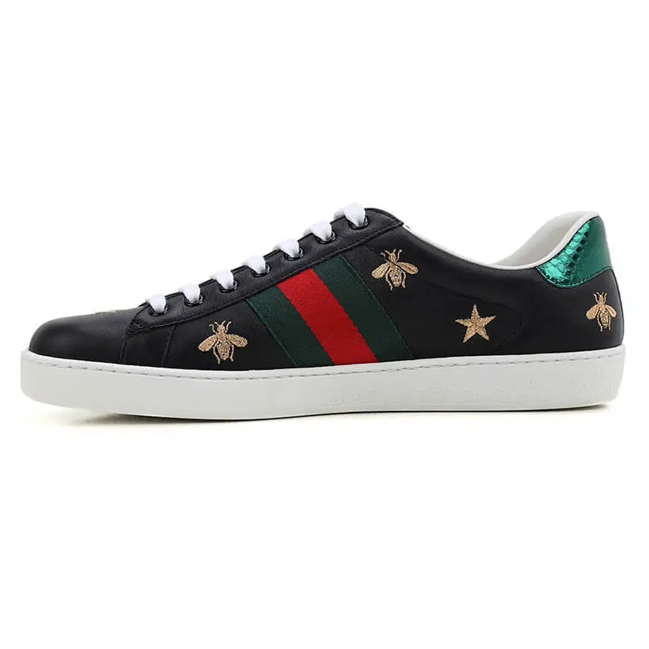 Gucci Ace Embroidered 'Bees and Stars' Black