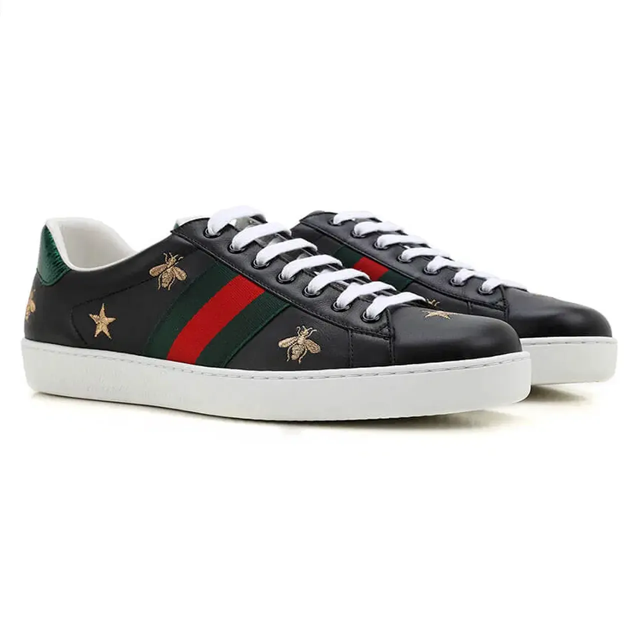 Gucci Ace Embroidered 'Bees and Stars' Black