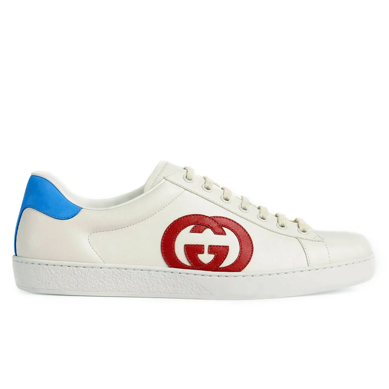 Gucci White Leather Interlocking G Ace Low Top Sneakers Size 39 Gucci