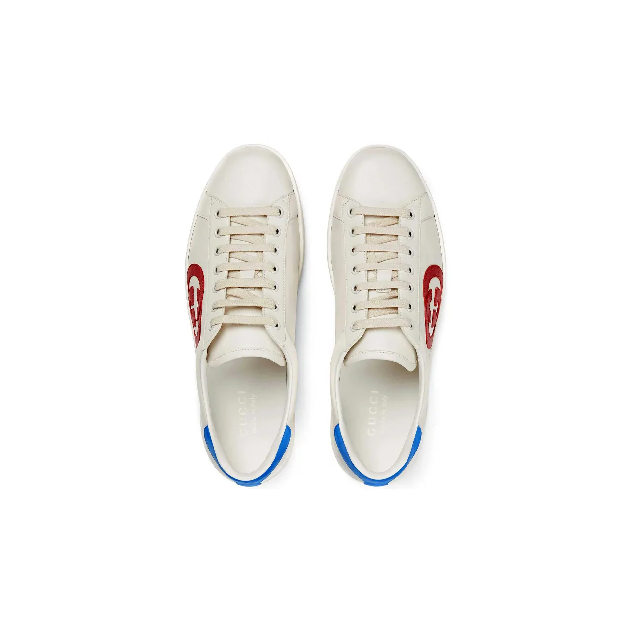 Gucci White Leather Interlocking G Ace Low Top Sneakers Size 39 Gucci