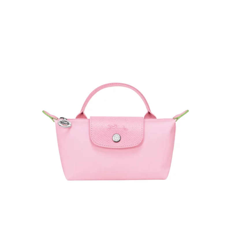 Le Pliage Green Pouch with handle Pink