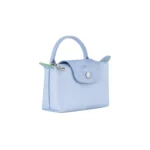 Le Pliage Green Pouch with handle Sky Blue
