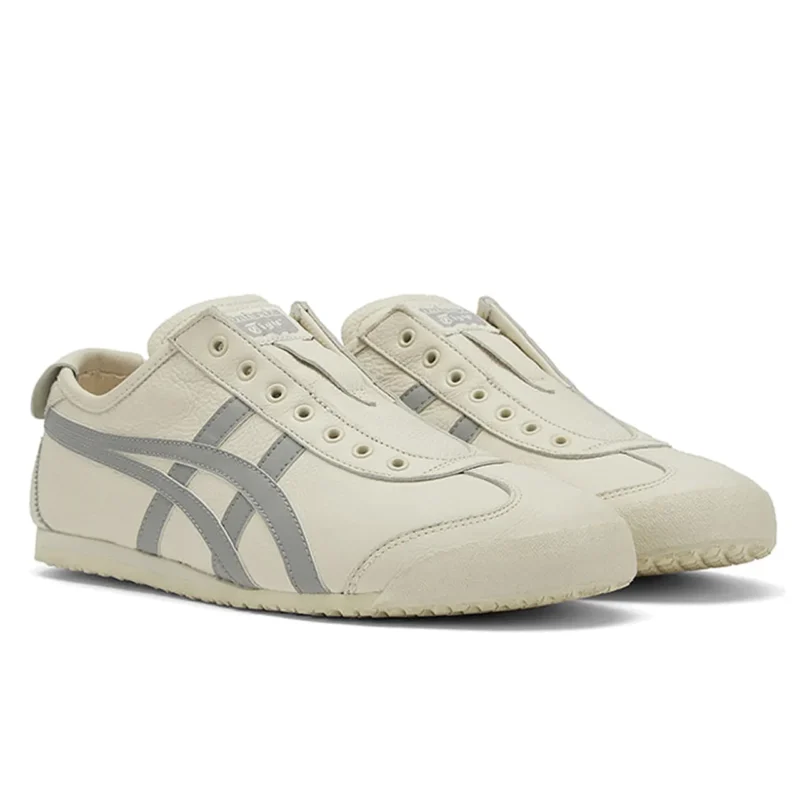 حذاء Onitsuka Tiger Mexico 66 سهل الارتداء باللون الأبيض والرمادي