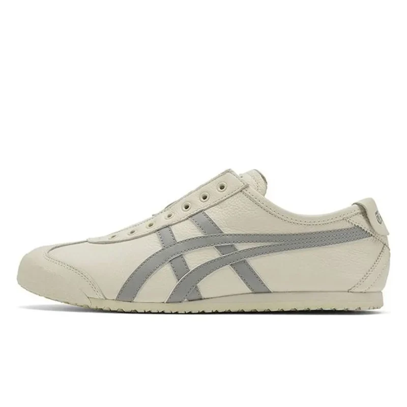 حذاء Onitsuka Tiger Mexico 66 سهل الارتداء باللون الأبيض والرمادي