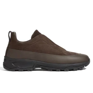 Brown Suede and Leather Triple Stitch Monte