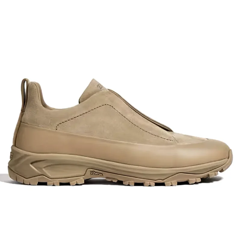 Light Taupe Suede and Leather Triple Stitch Monte