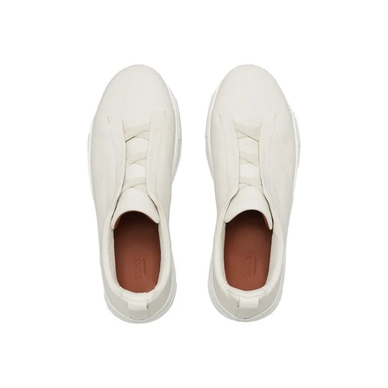 Off White Deerskin Triple Stitch