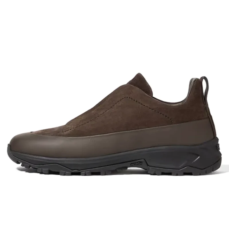 Brown Suede and Leather Triple Stitch Monte