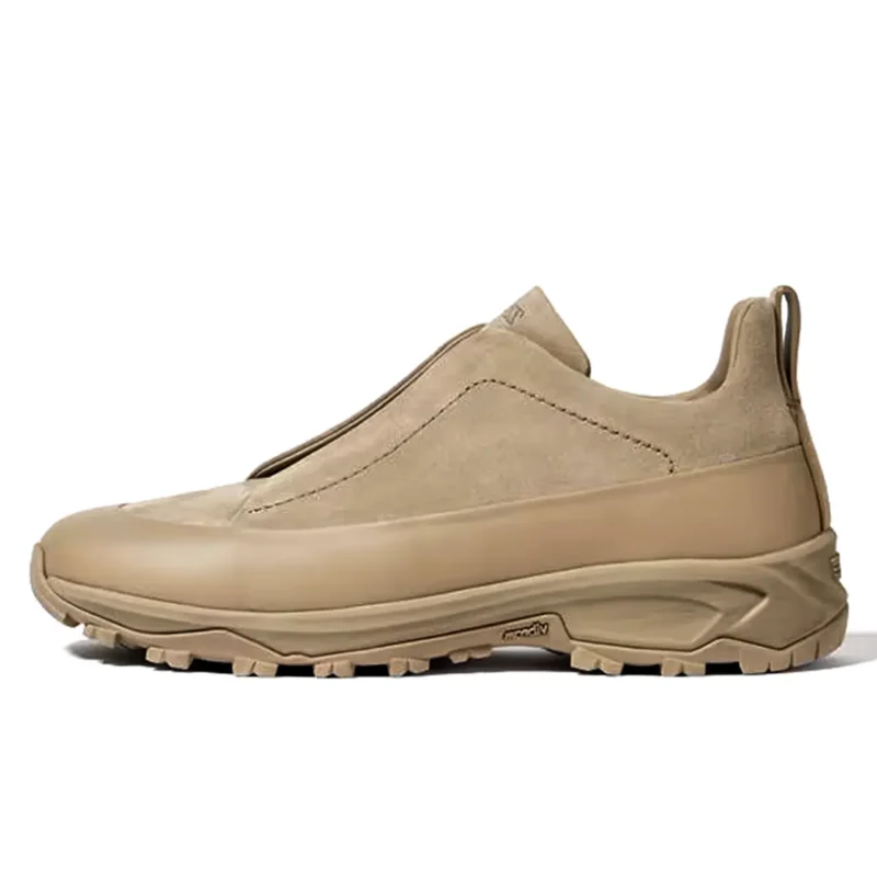 Light Taupe Suede and Leather Triple Stitch Monte