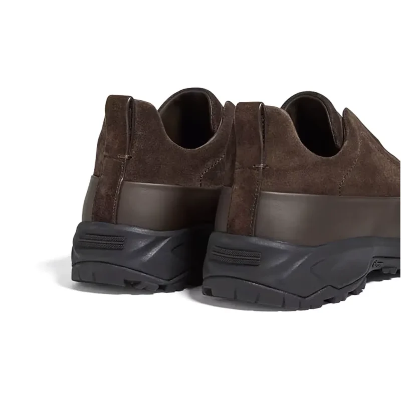 Brown Suede and Leather Triple Stitch Monte
