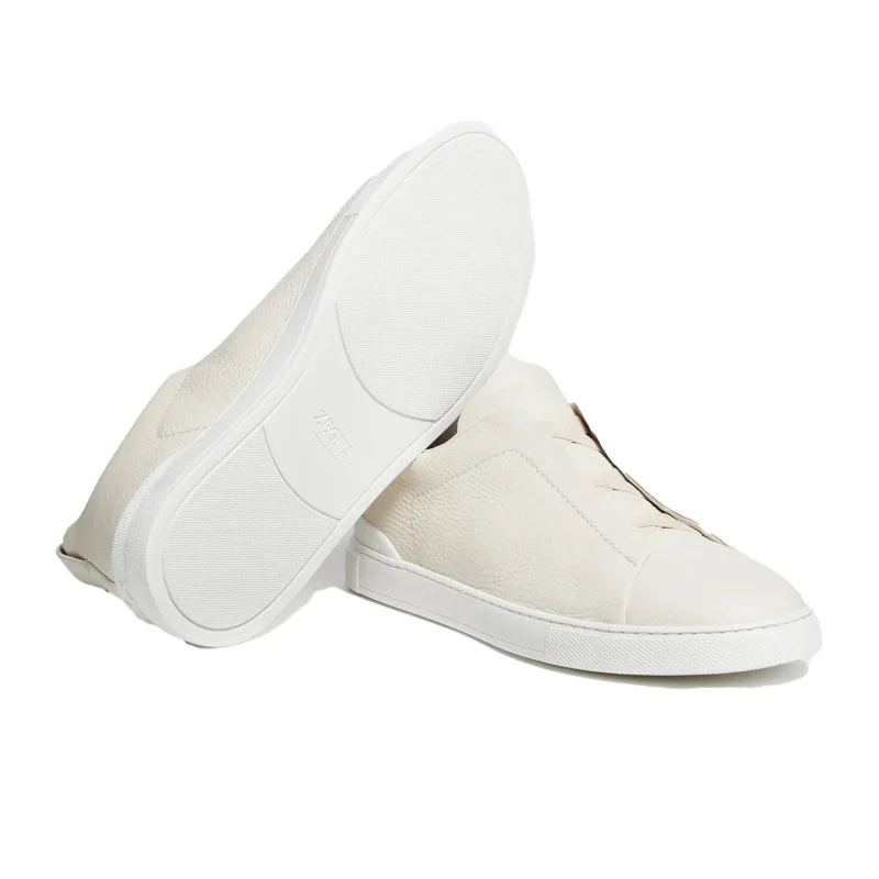 Off White Deerskin Triple Stitch