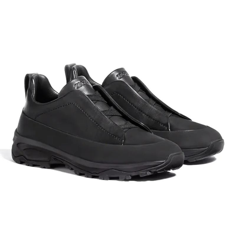 Black Leather Triple Stitch Monte