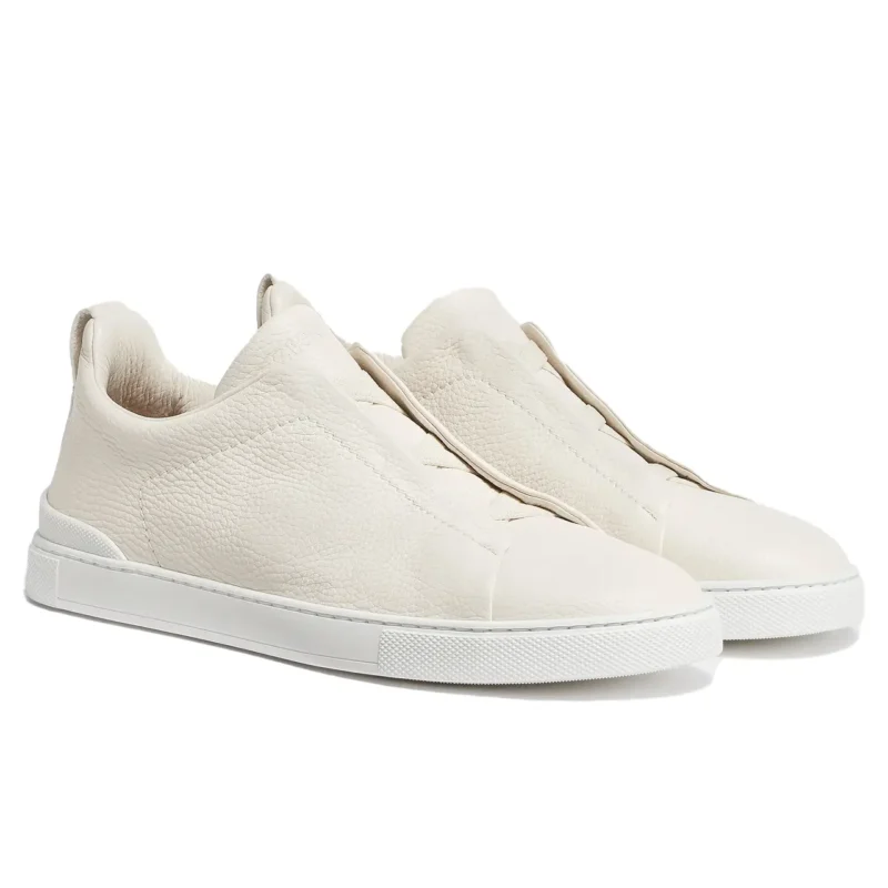 Off White Deerskin Triple Stitch