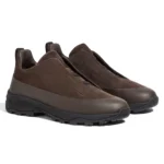 Brown Suede and Leather Triple Stitch Monte